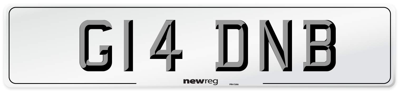 G14 DNB Front Number Plate
