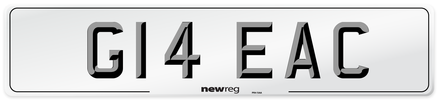 G14 EAC Front Number Plate