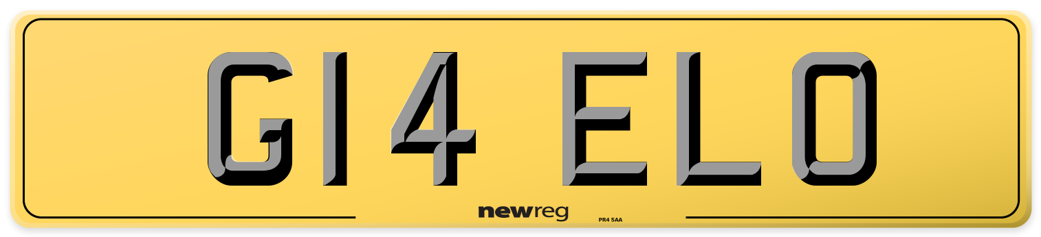 G14 ELO Rear Number Plate
