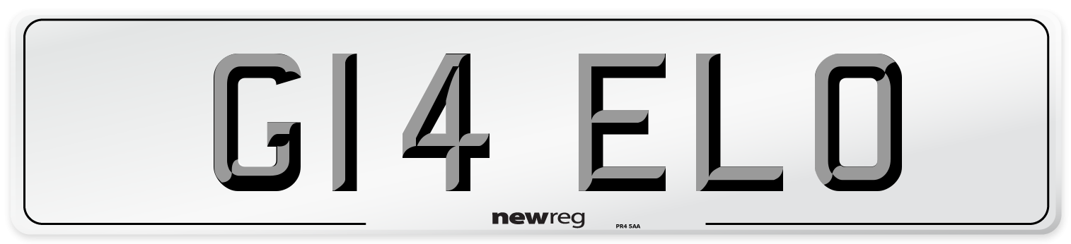 G14 ELO Front Number Plate