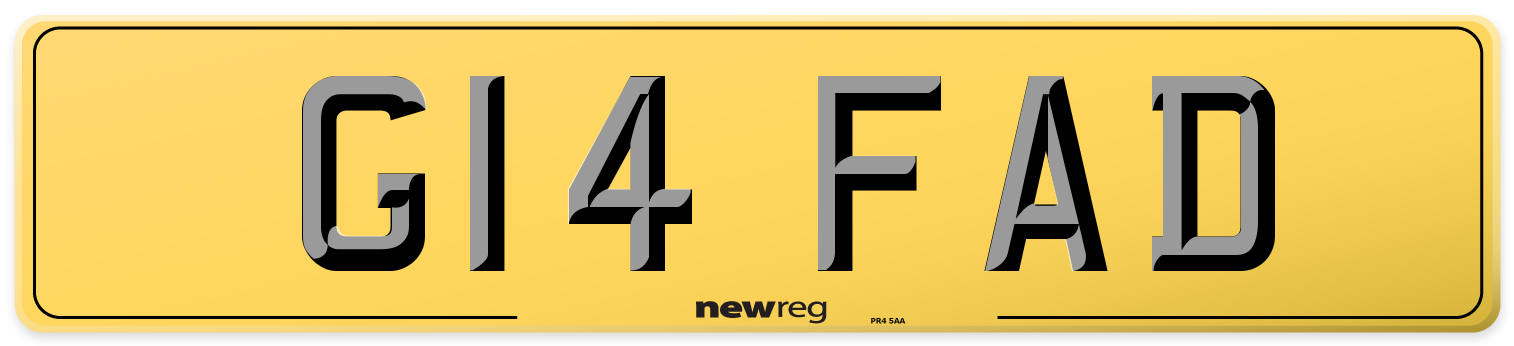 G14 FAD Rear Number Plate