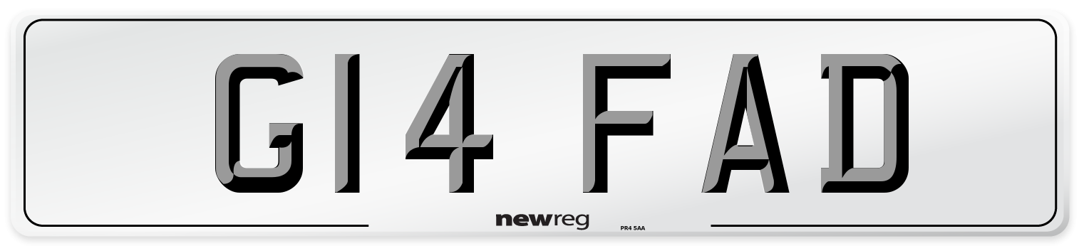 G14 FAD Front Number Plate