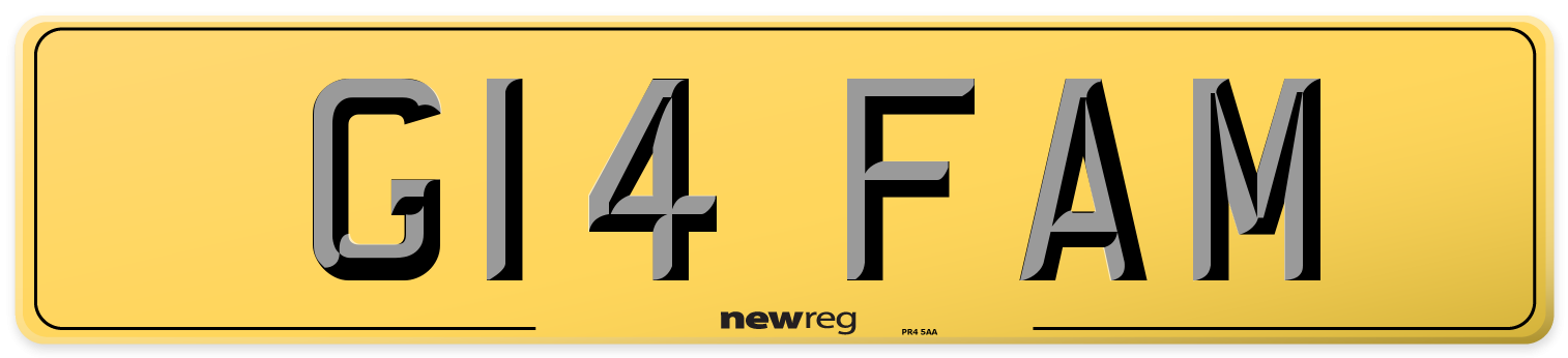 G14 FAM Rear Number Plate