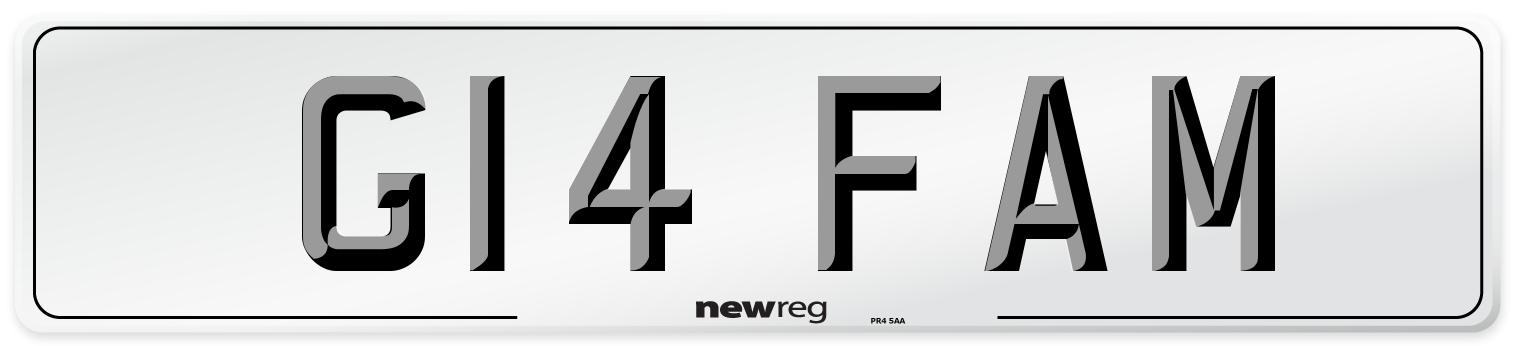 G14 FAM Front Number Plate