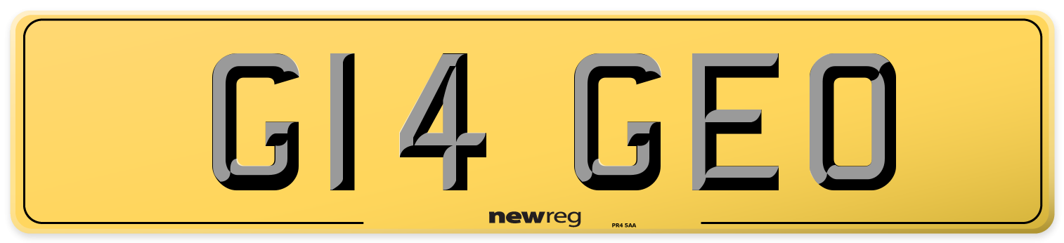 G14 GEO Rear Number Plate