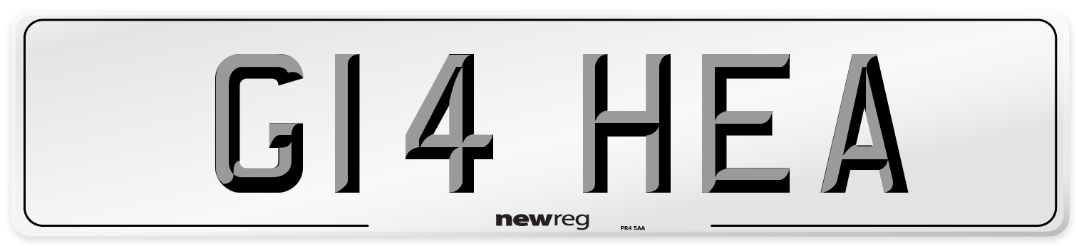 G14 HEA Front Number Plate