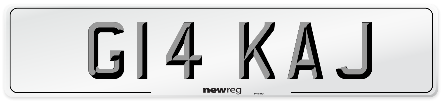 G14 KAJ Front Number Plate