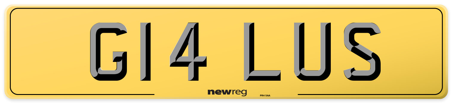 G14 LUS Rear Number Plate