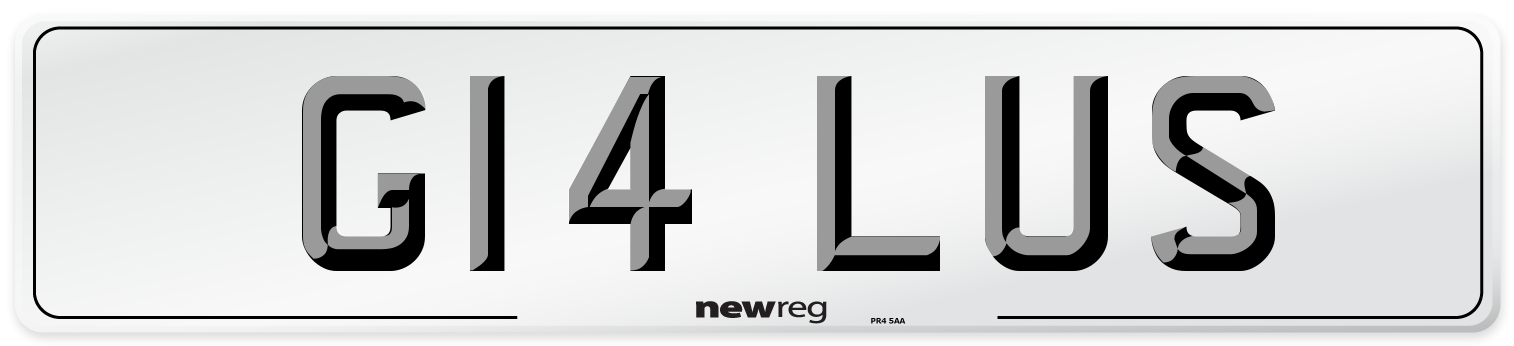 G14 LUS Front Number Plate