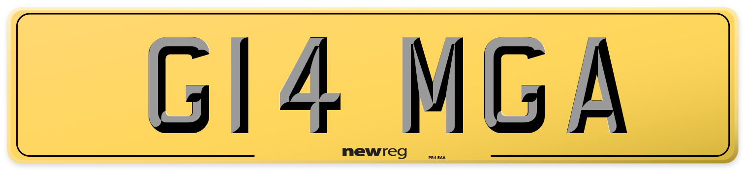 G14 MGA Rear Number Plate