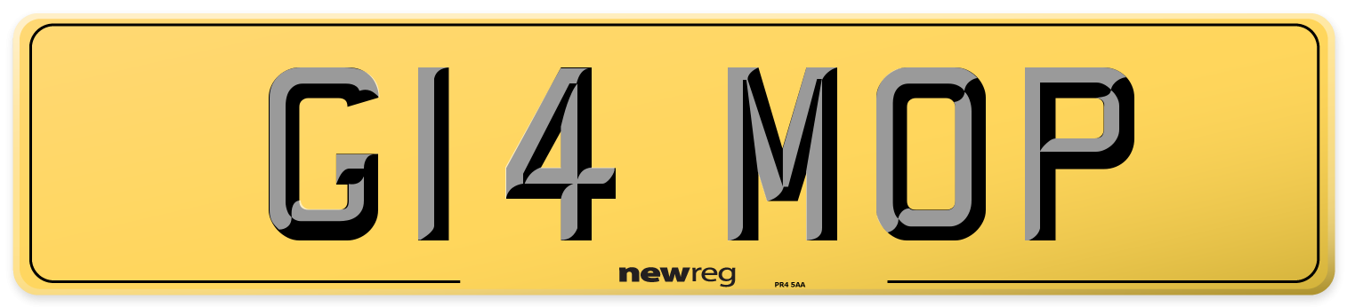 G14 MOP Rear Number Plate