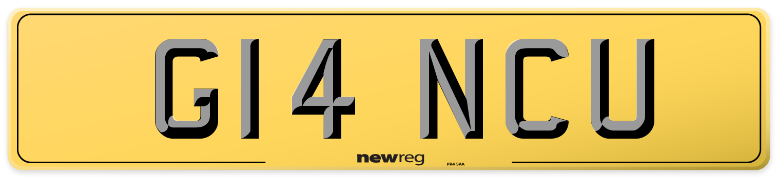 G14 NCU Rear Number Plate