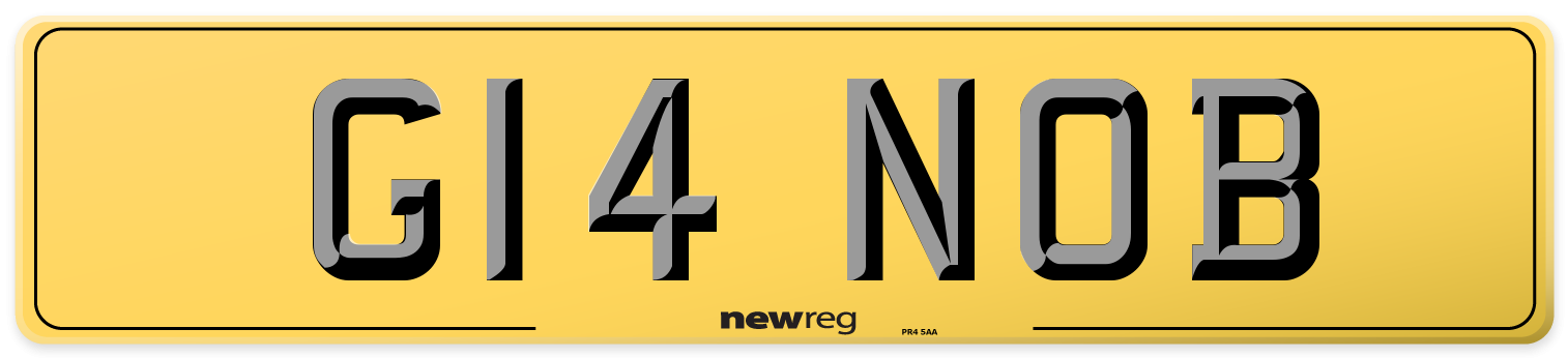G14 NOB Rear Number Plate