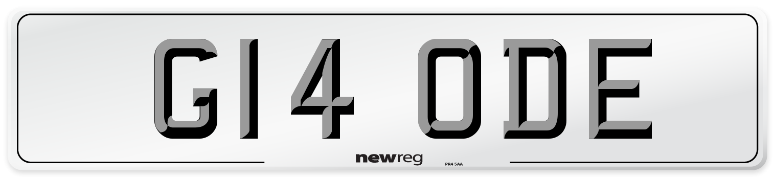 G14 ODE Front Number Plate