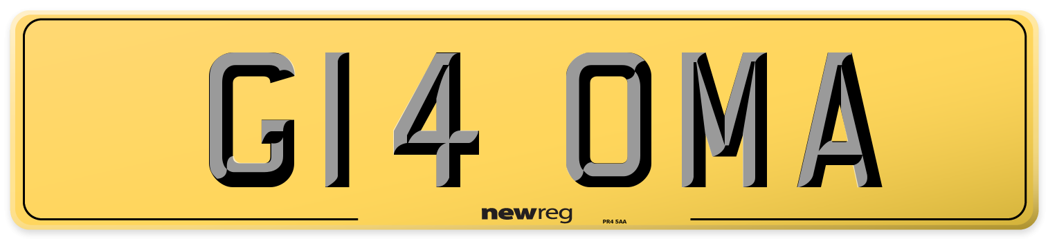 G14 OMA Rear Number Plate