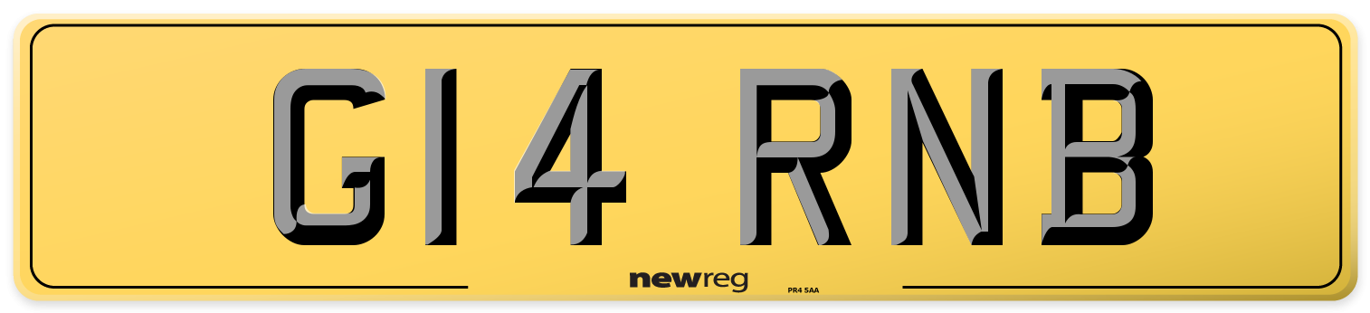 G14 RNB Rear Number Plate