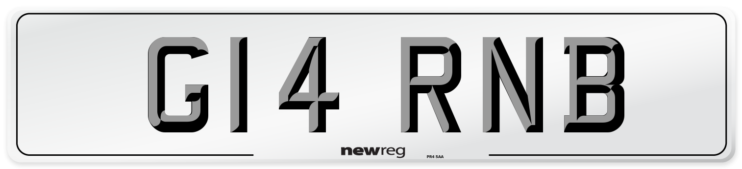 G14 RNB Front Number Plate