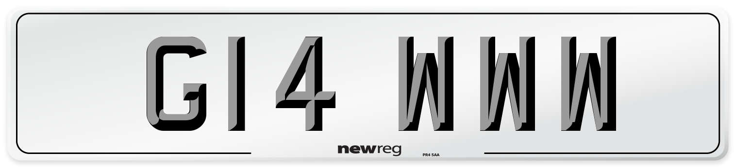 G14 WWW Front Number Plate