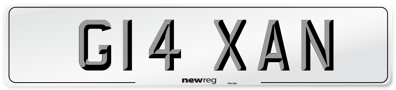 G14 XAN Front Number Plate