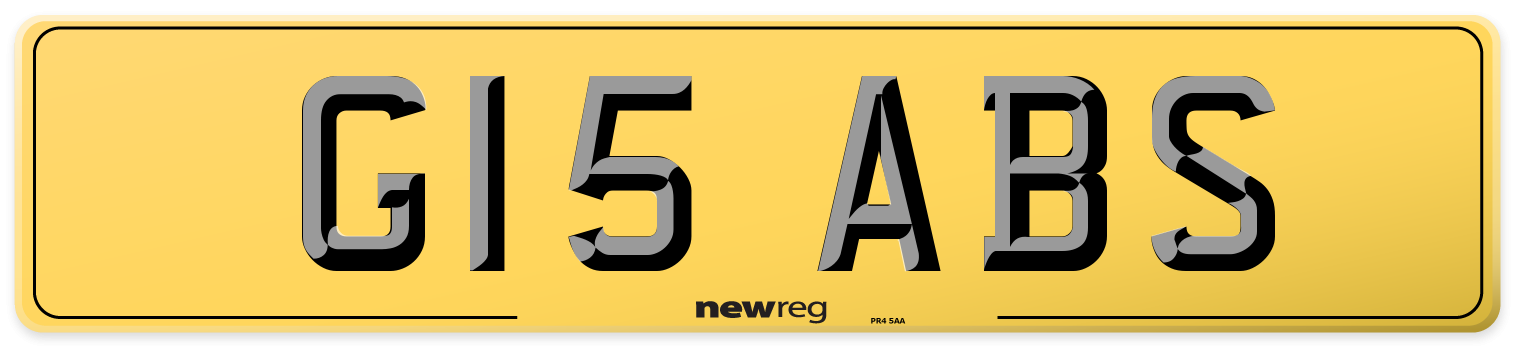 G15 ABS Rear Number Plate