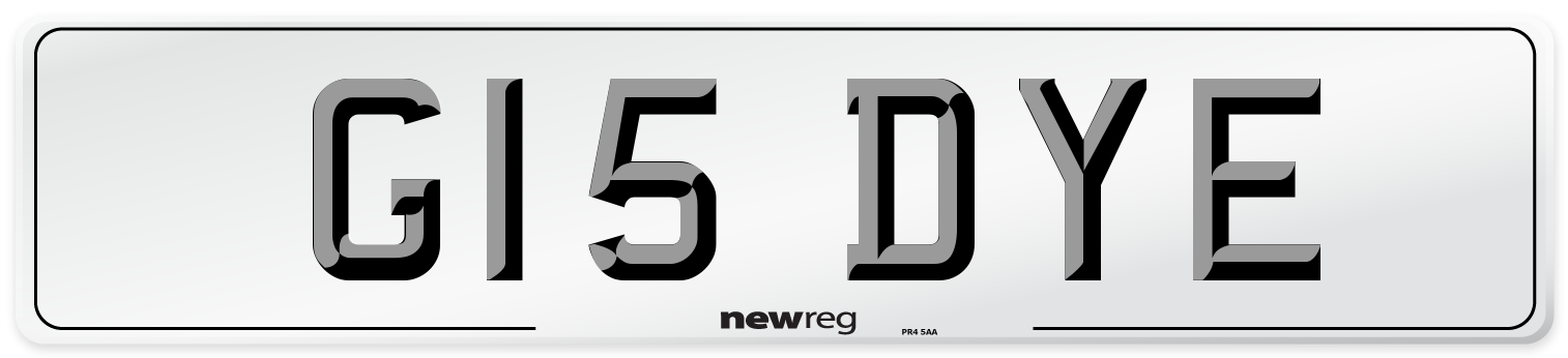 G15 DYE Front Number Plate