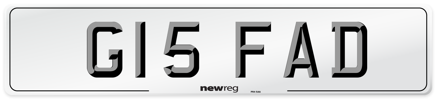 G15 FAD Front Number Plate