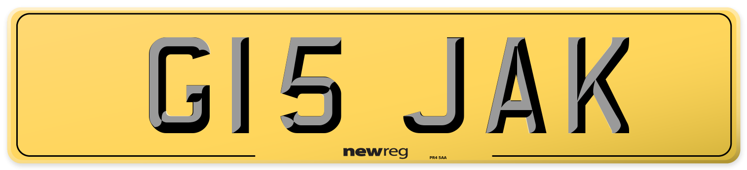 G15 JAK Rear Number Plate