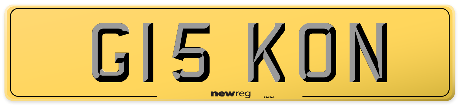 G15 KON Rear Number Plate