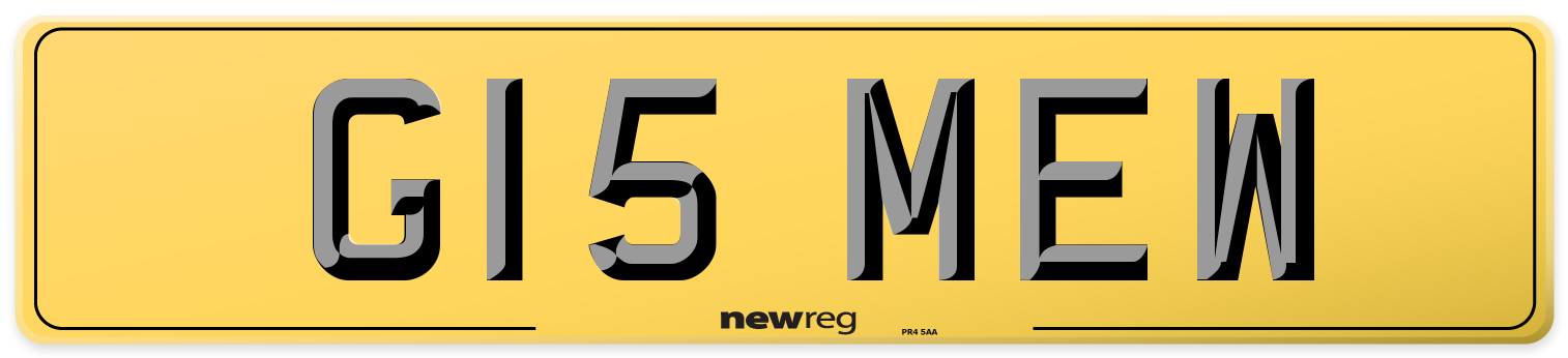 G15 MEW Rear Number Plate