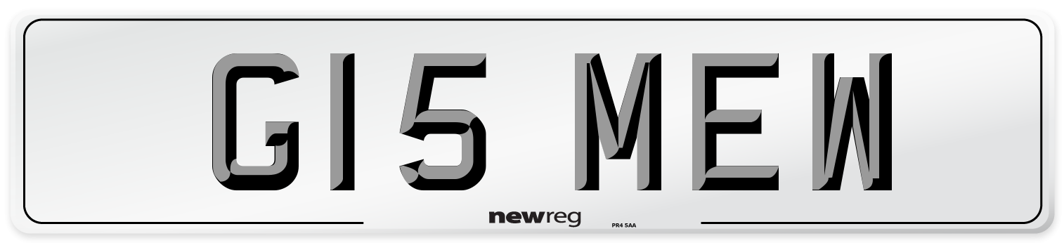 G15 MEW Front Number Plate