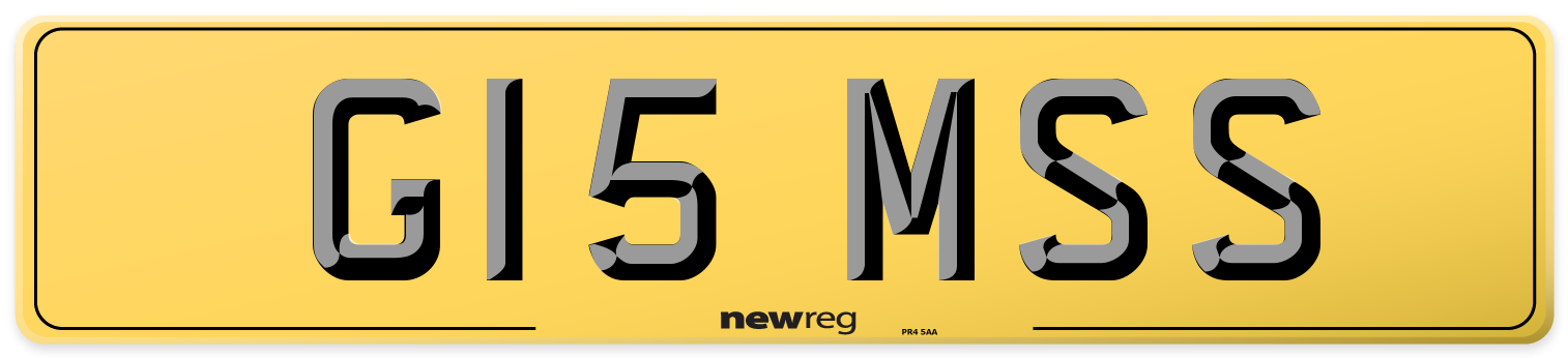 G15 MSS Rear Number Plate