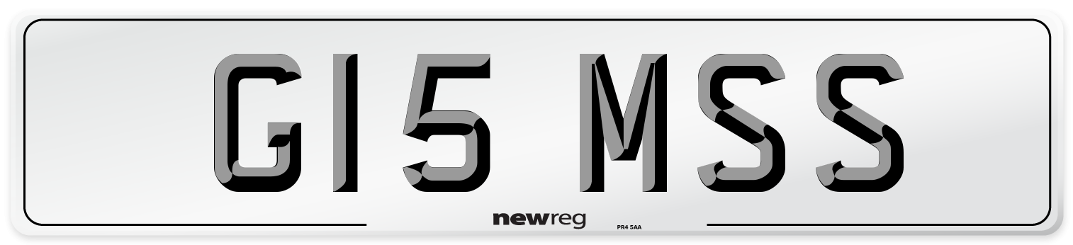 G15 MSS Front Number Plate