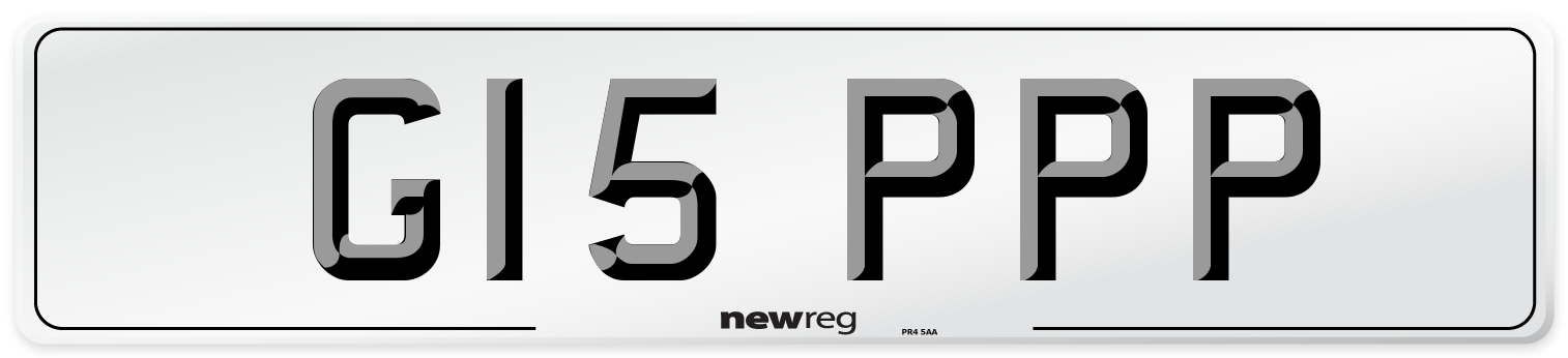 G15 PPP Front Number Plate