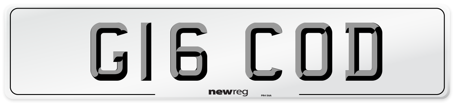 G16 COD Front Number Plate