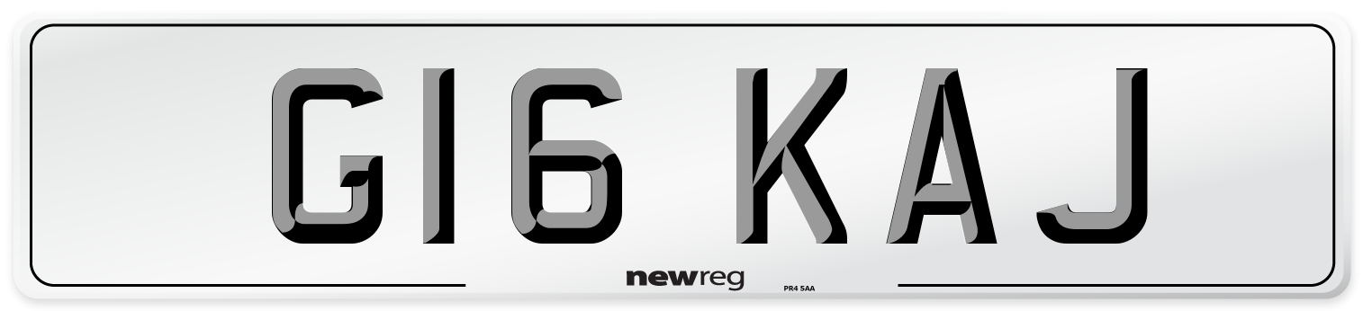 G16 KAJ Front Number Plate