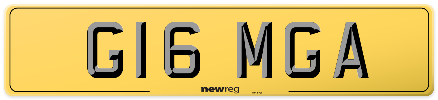 G16 MGA Rear Number Plate