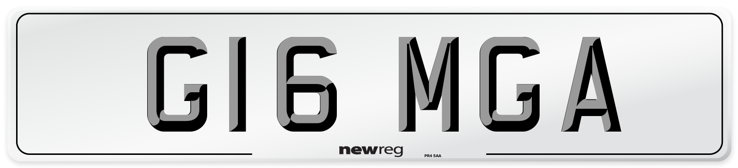 G16 MGA Front Number Plate
