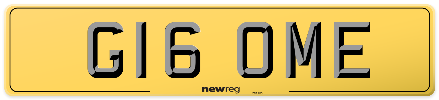 G16 OME Rear Number Plate