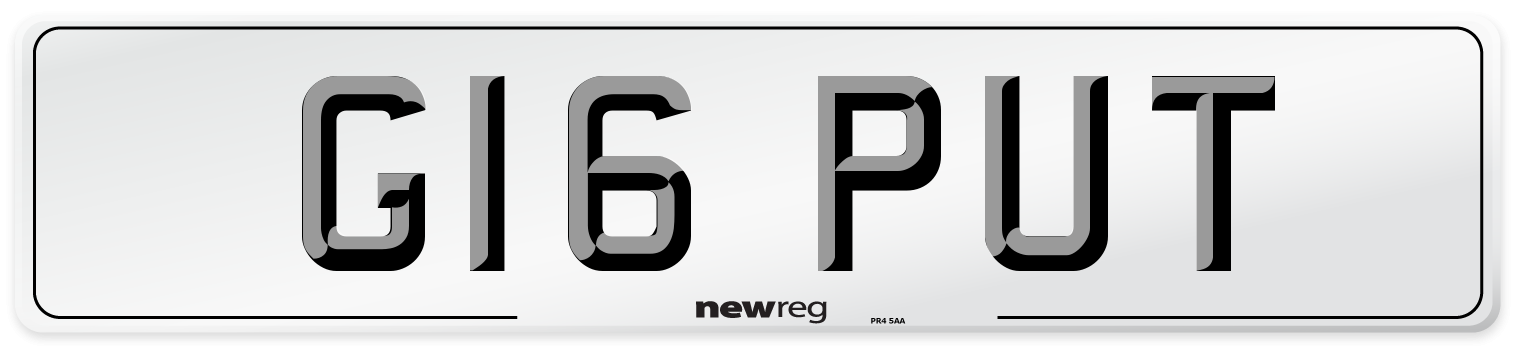 G16 PUT Front Number Plate