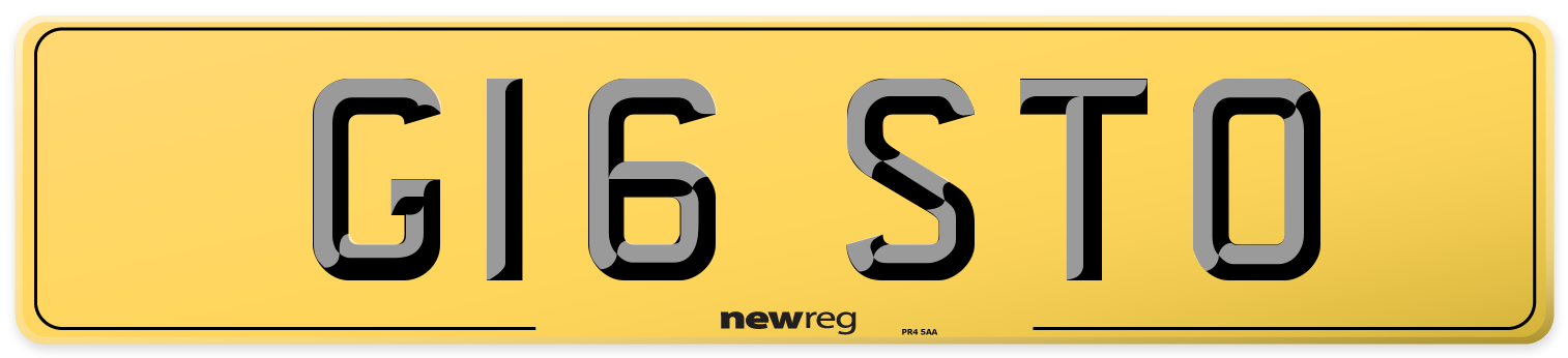 G16 STO Rear Number Plate