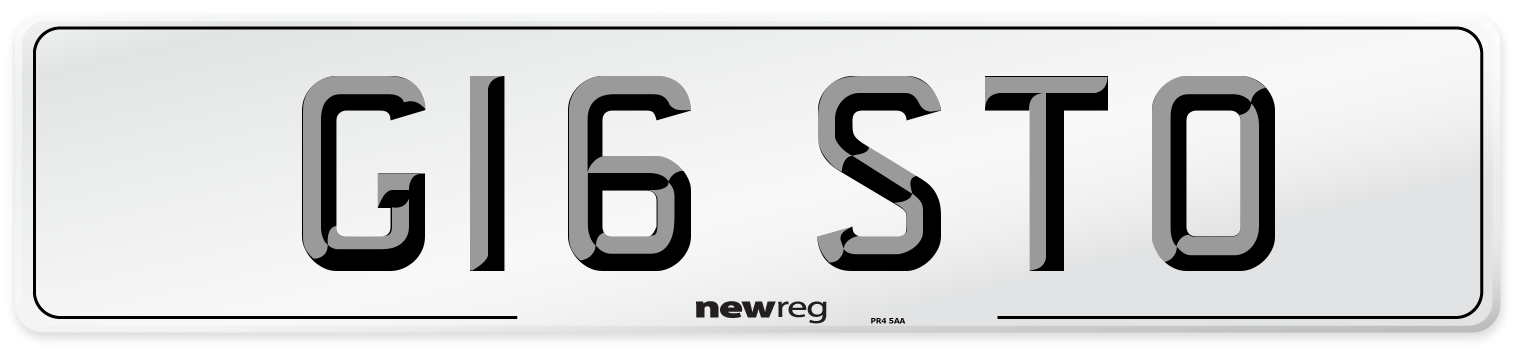 G16 STO Front Number Plate