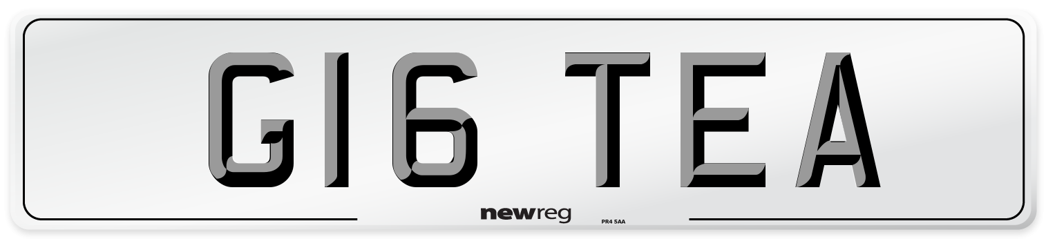 G16 TEA Front Number Plate
