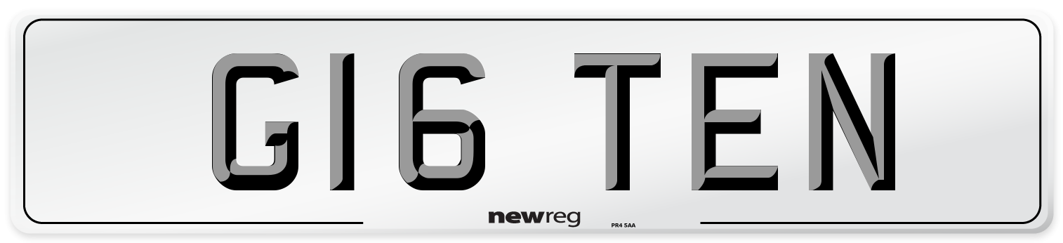 G16 TEN Front Number Plate