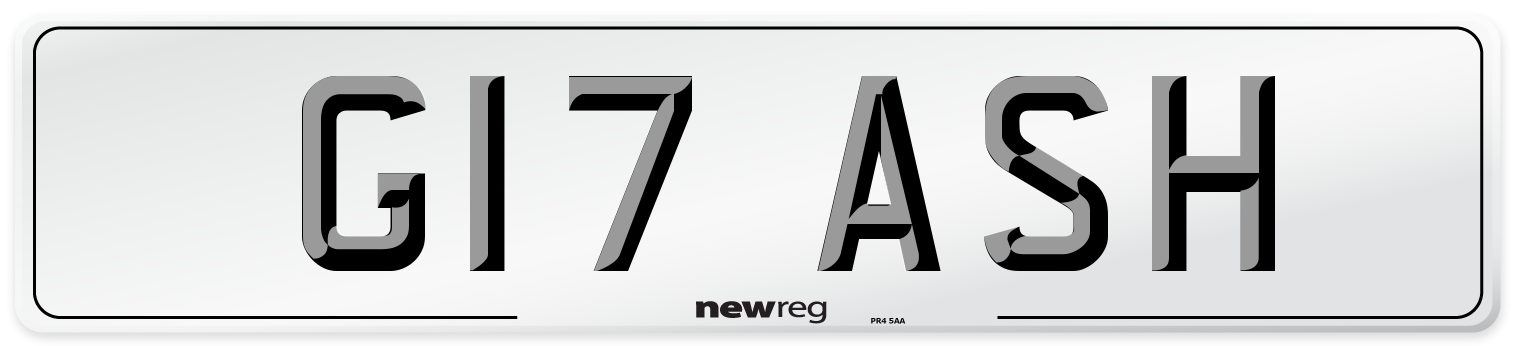 G17 ASH Front Number Plate