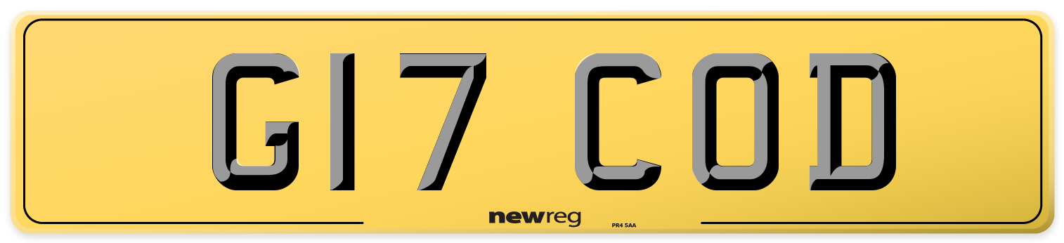 G17 COD Rear Number Plate