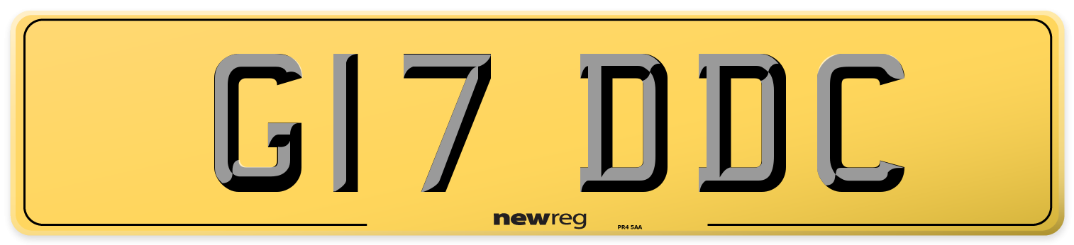G17 DDC Rear Number Plate