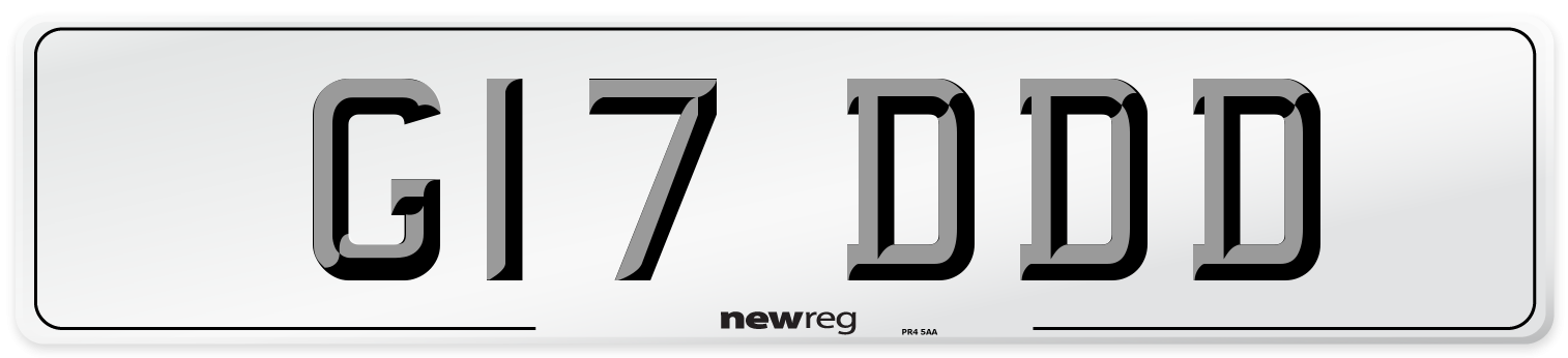 G17 DDD Front Number Plate