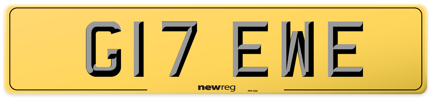 G17 EWE Rear Number Plate
