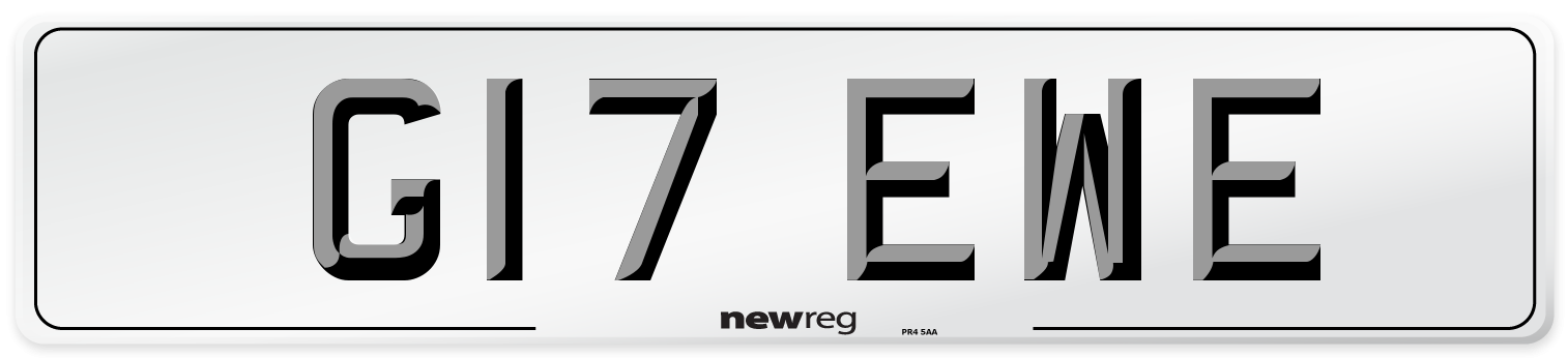 G17 EWE Front Number Plate