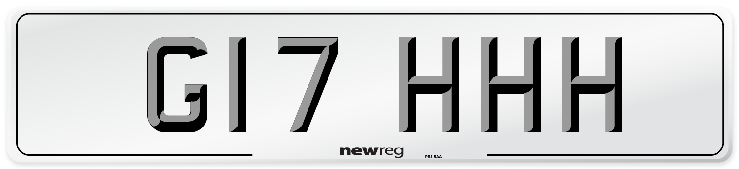 G17 HHH Front Number Plate